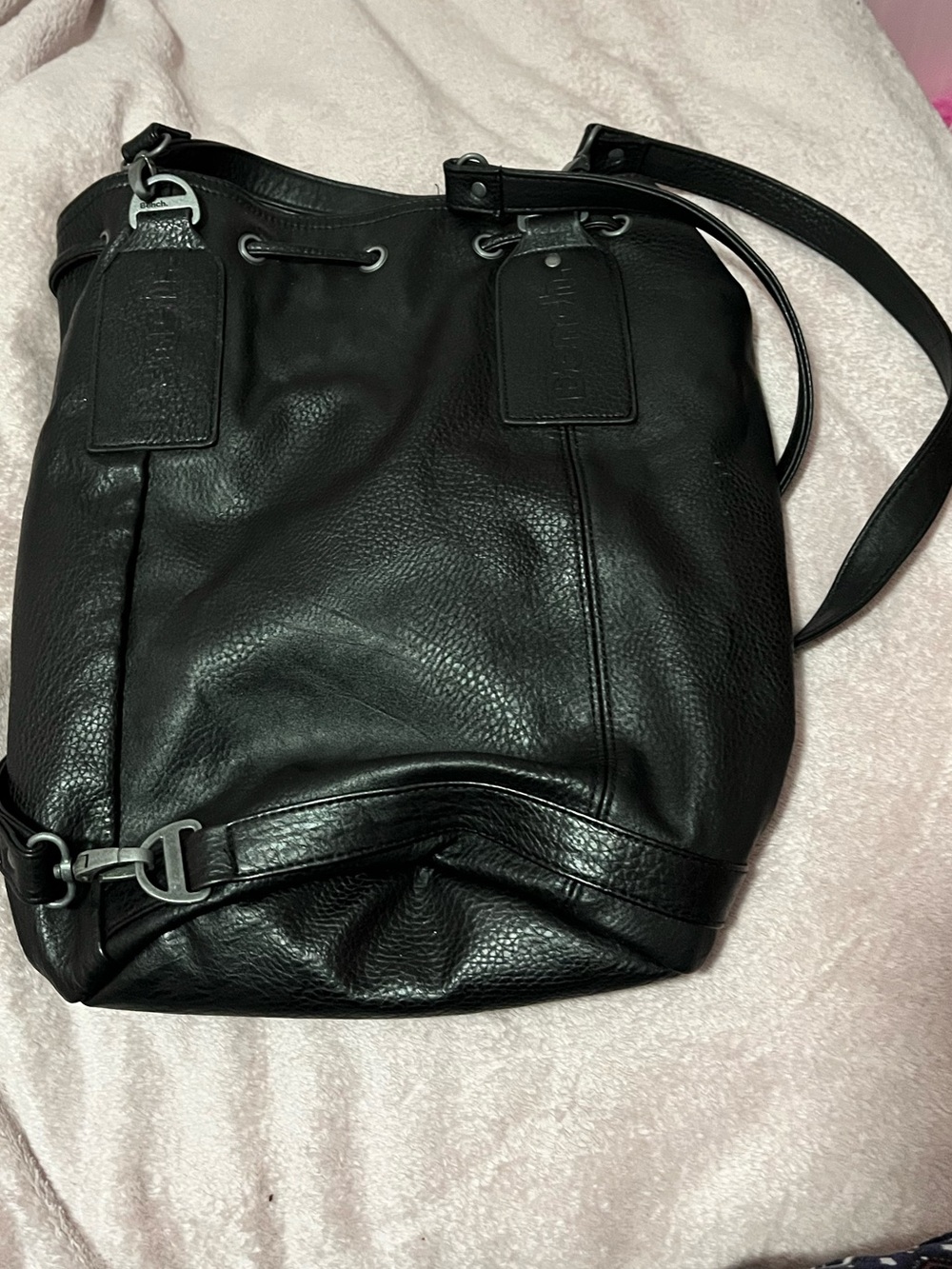 ⭐️Bench bag Black with silver hardware